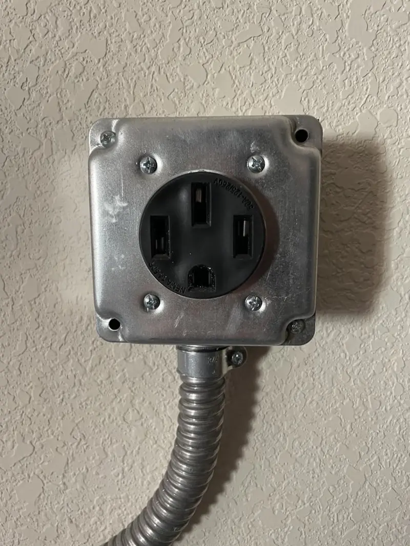 NEMA 14-50 outlet installed for Electrical Panel Upgrade in Baxter Village